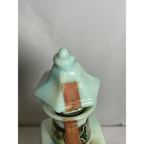 Empty Jim Beam Slag Green Liquor Decanter with Stopper 1972 Beautiful - Picture 8 of 9